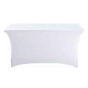 Housse élastique STRETCH blanc pour table pliante HPDE avec Réhausseurs 180x75x74cm