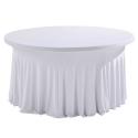 Housse élastique drapée pour table ronde 10 personnes diam.180cm