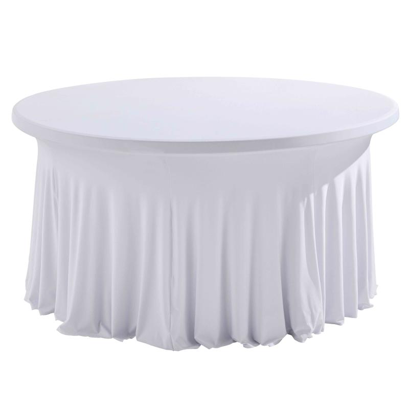 Housse élastique drapée pour table ronde 10 personnes diam.180cm