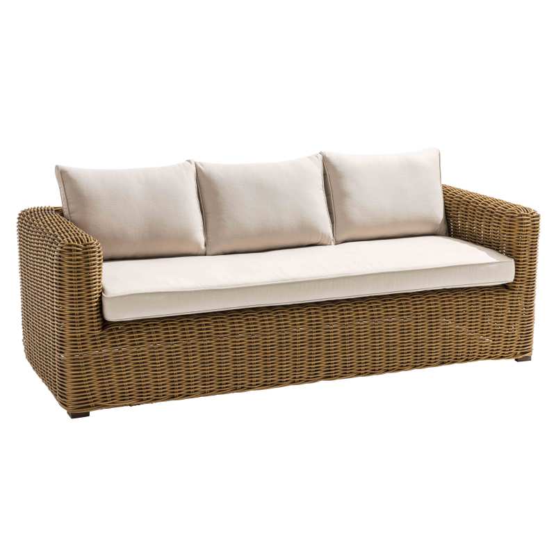 Salon de jardin bas 7 places en résine tressée