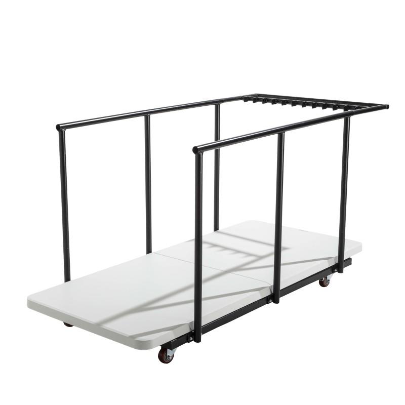 18 tables pliantes 180 cm et chariot de transport