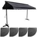Ensemble store double pente (3 x 3 m) + 4 dalles lestées