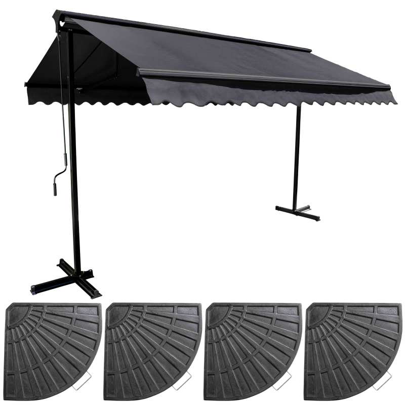 Ensemble store double pente (3 x 3 m) + 4 dalles lestées