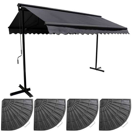 Ensemble store double pente (3 x 3 m) + 4 dalles lestées