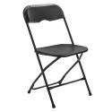 Chaise pliante noire en plastique