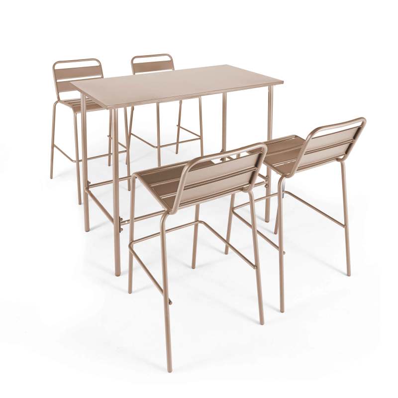 Table de jardin haute (120 x 60 x 105 cm) en acier thermolaqué (5/6)