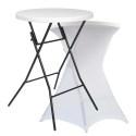 Mange-debout pliant et nappe housse blanche