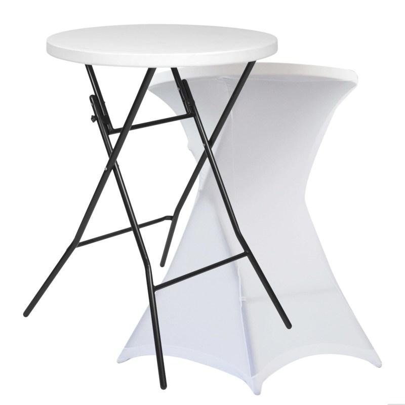 Mange-debout pliant et nappe housse blanche