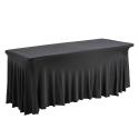 Table pliante 8 places et nappe drapée noire