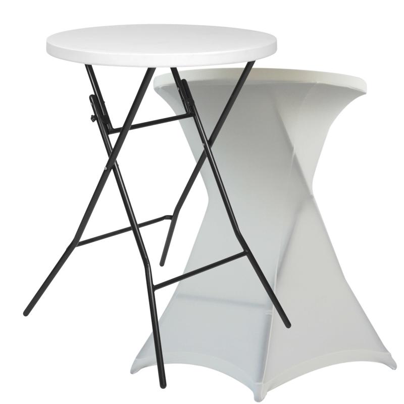 Table haute mange debout + housse écrue