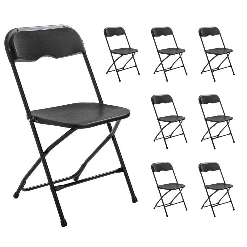 Chaise pliante noire - Lot de 8 - Réception, jardin