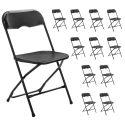 Ensemble de 12 chaises pliantes noires réception jardin