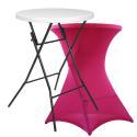 Table haute mange debout + housse rose
