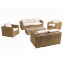 Salon de jardin bas 7 places en résine tressée
