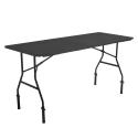 Table pliante noire avec 4 réhausses