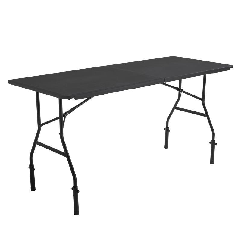 Table pliante noire avec 4 réhausses
