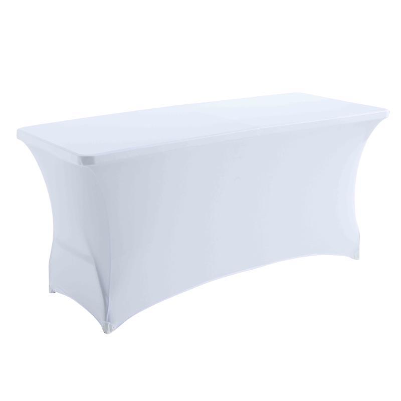 Table buffet pliante pour réception 180cm avec nappe housse blanche - 180cm x 90cm x 75cm