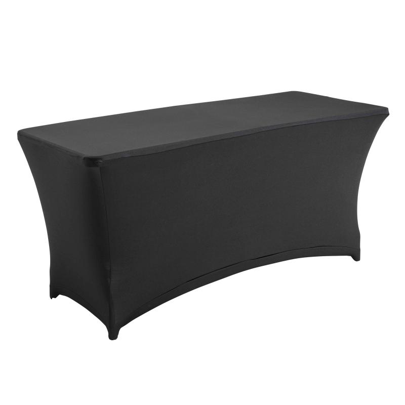 Table buffet pliante pour réception 180cm avec nappe housse noire - 180cm x 90cm x 75cm