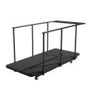18 tables pliantes noires 180 cm et chariot de transport