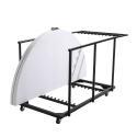 6 tables pliantes ronde 180 cm et chariot de transport