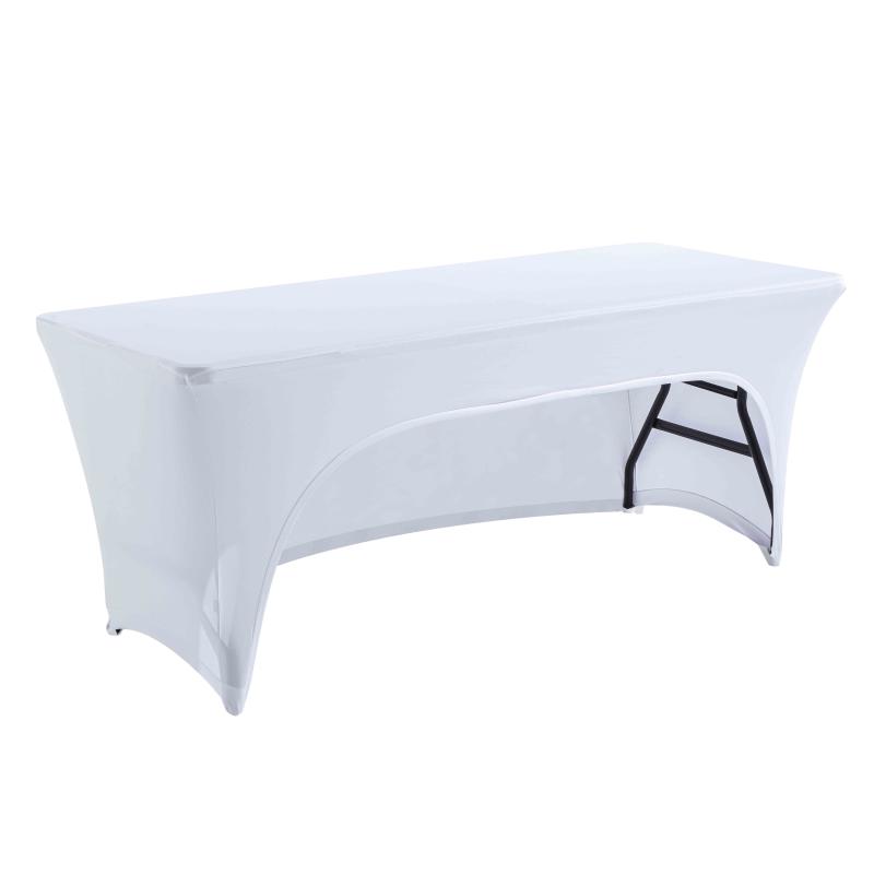 Nappe housse avec ouverture pour table pliante 180cm blanche