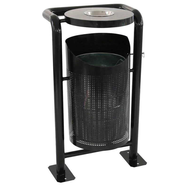 Poubelle d'extérieur sur pieds avec cendrier 30 L