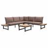 Salon de jardin bas d\'angle 6 places en aluminium et bois FSC®