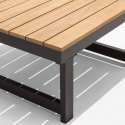Salon de jardin bas d'angle 6 places en aluminium et bois