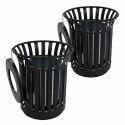 2 Poubelles d'extérieur 31 L en acier