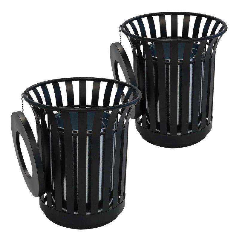 2 Poubelles d'extérieur 31 L en acier