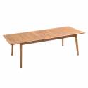 Table de jardin en bois exotique + 6 fauteuils en acier