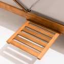 Bain de soleil avec coussin et tablette en bois d'eucalyptus