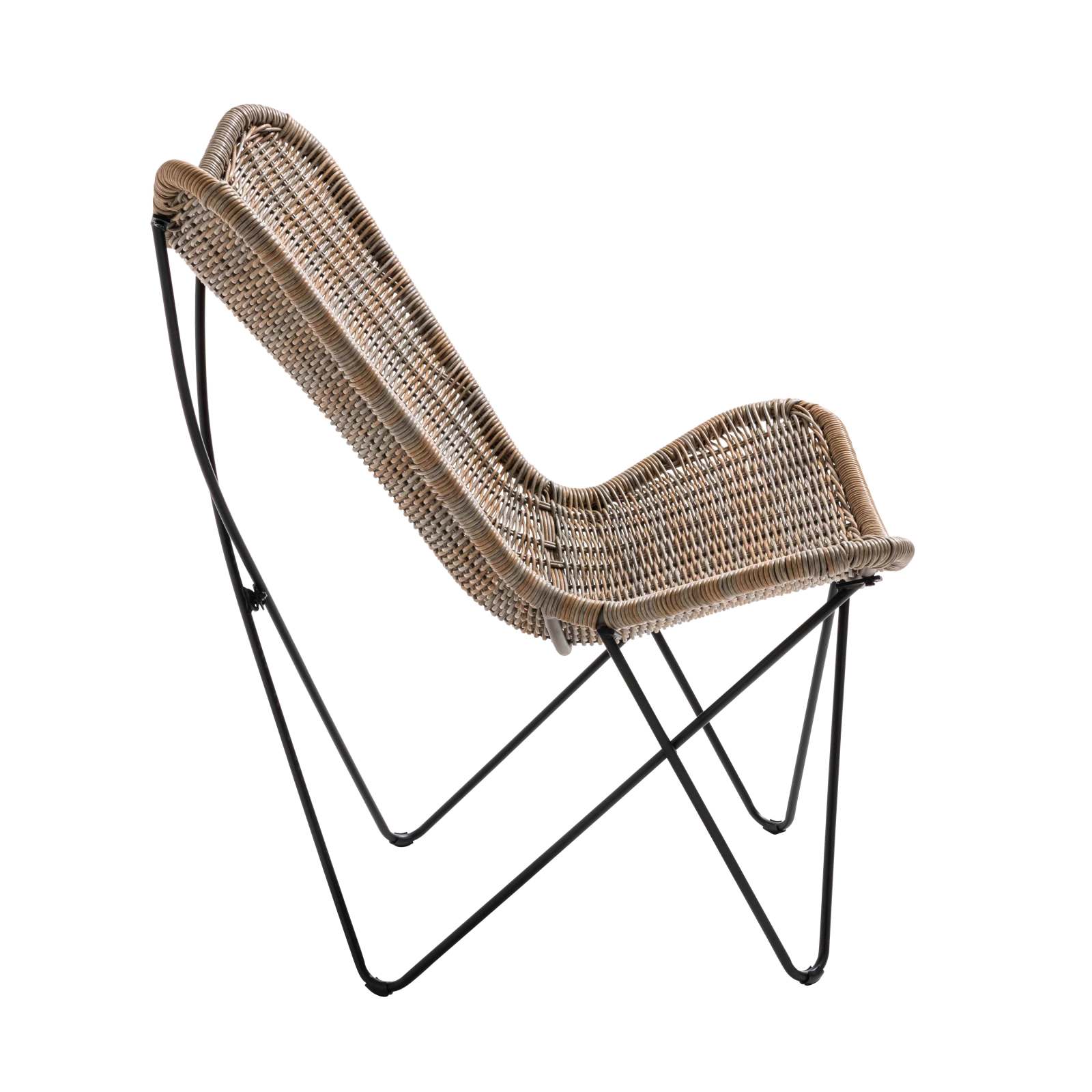 Lot de 2 chaises de jardin en résine tressée et une table basse