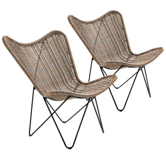 Lot de 2 fauteuils de jardin en résine tressée | Oviala