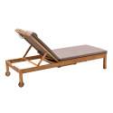 Lot de 2 bains de soleil avec coussin et tablette en bois d'eucalyptus