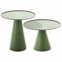 Lot de 2 tables basses de jardin rondes