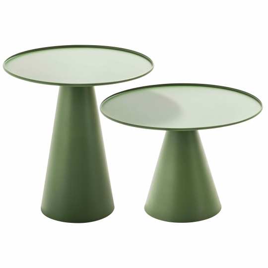 Lot de 2 tables basses de jardin rondes