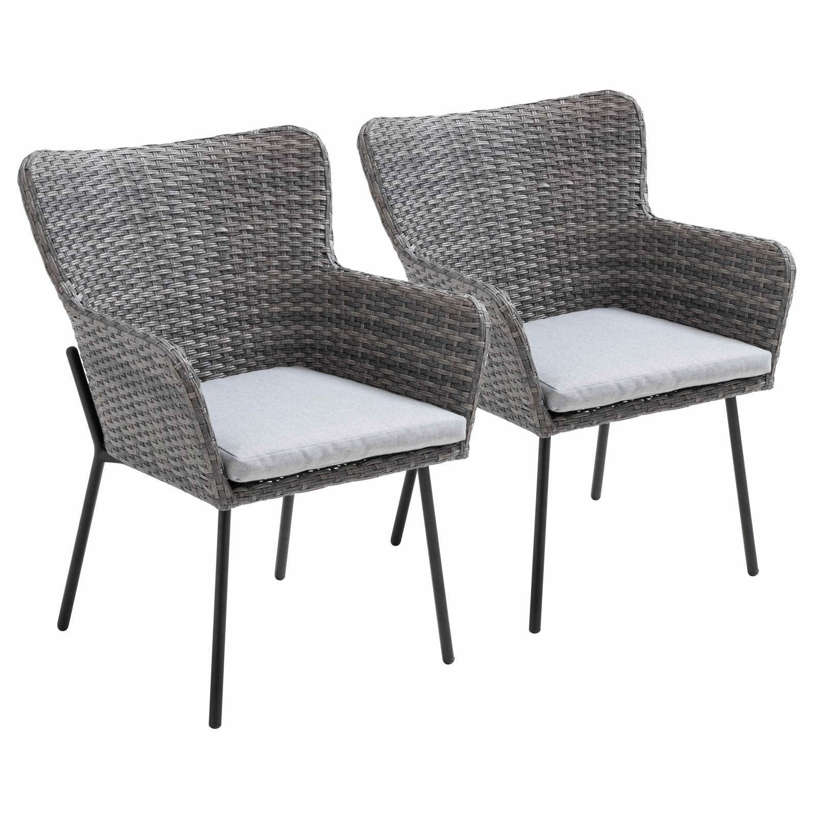 Lot de 2 fauteuils de jardin en résine tressée