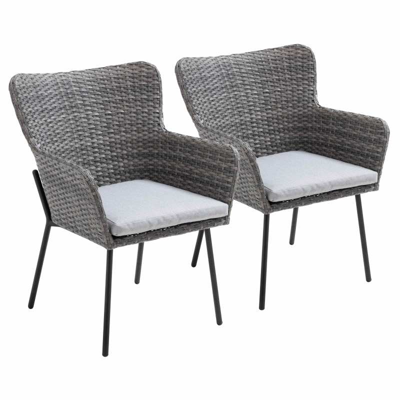 Lot de 2 fauteuils de jardin en résine tressée