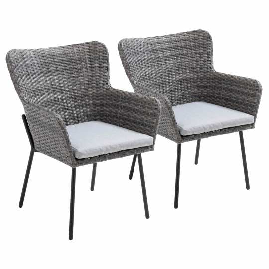 Lot de 2 fauteuils de jardin en résine tressée