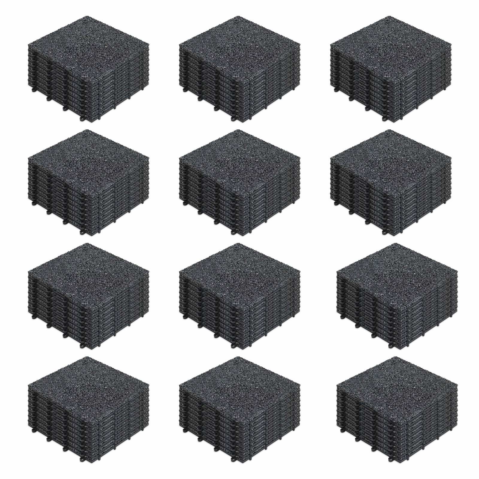 Lot dalles de terrasse clipsables en gravillon (30 x 30 x 2,5 cm)