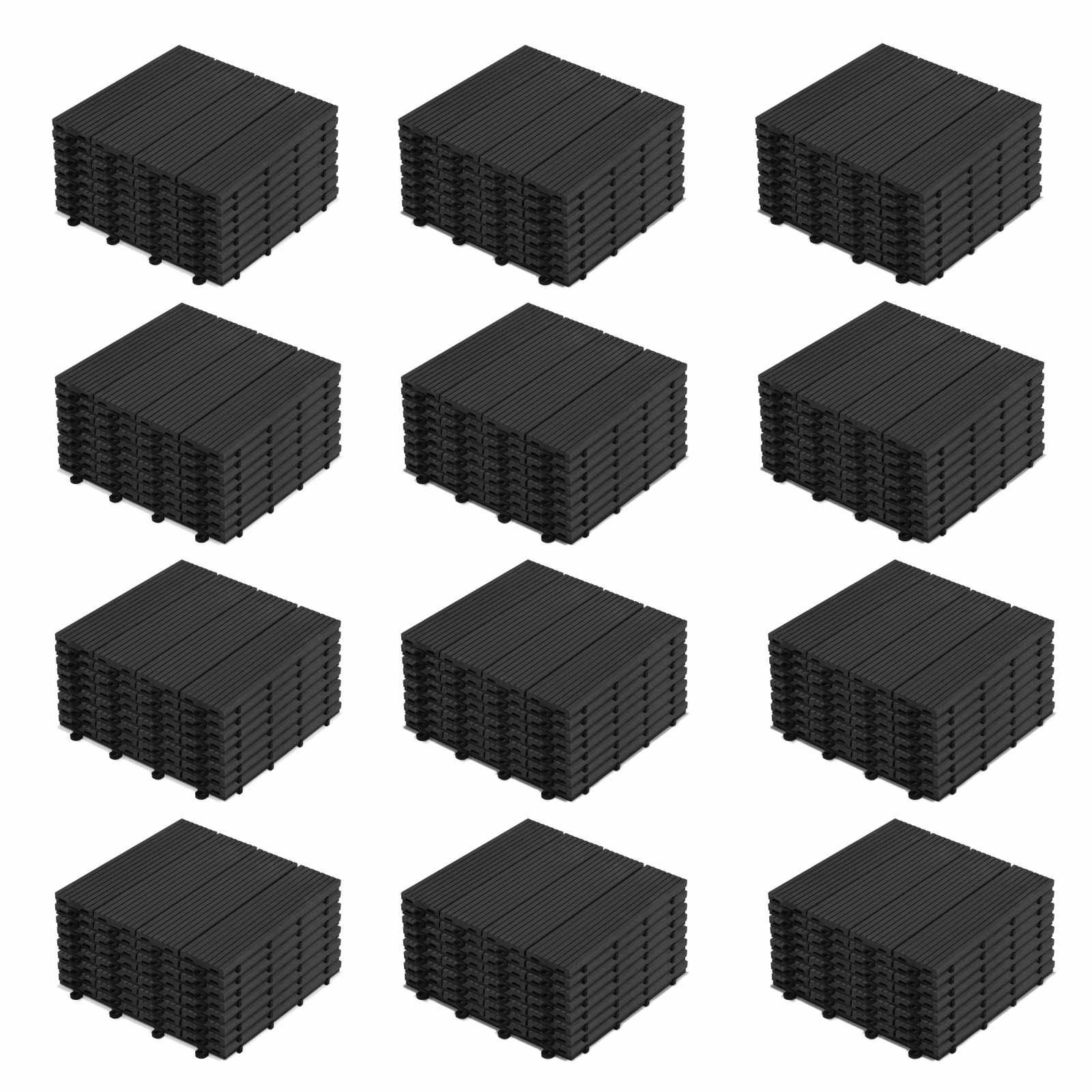 Lot dalles de terrasse clipsables bois composite