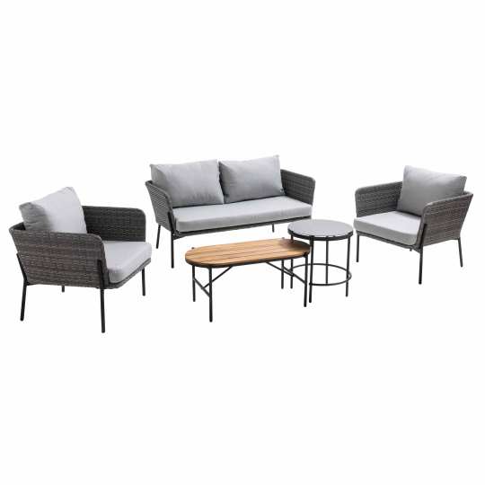 Salon de jardin 4 places en résine tressée avec table | Oviala