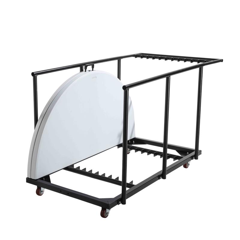 13 tables pliantes ronde 150 cm et chariot de transport