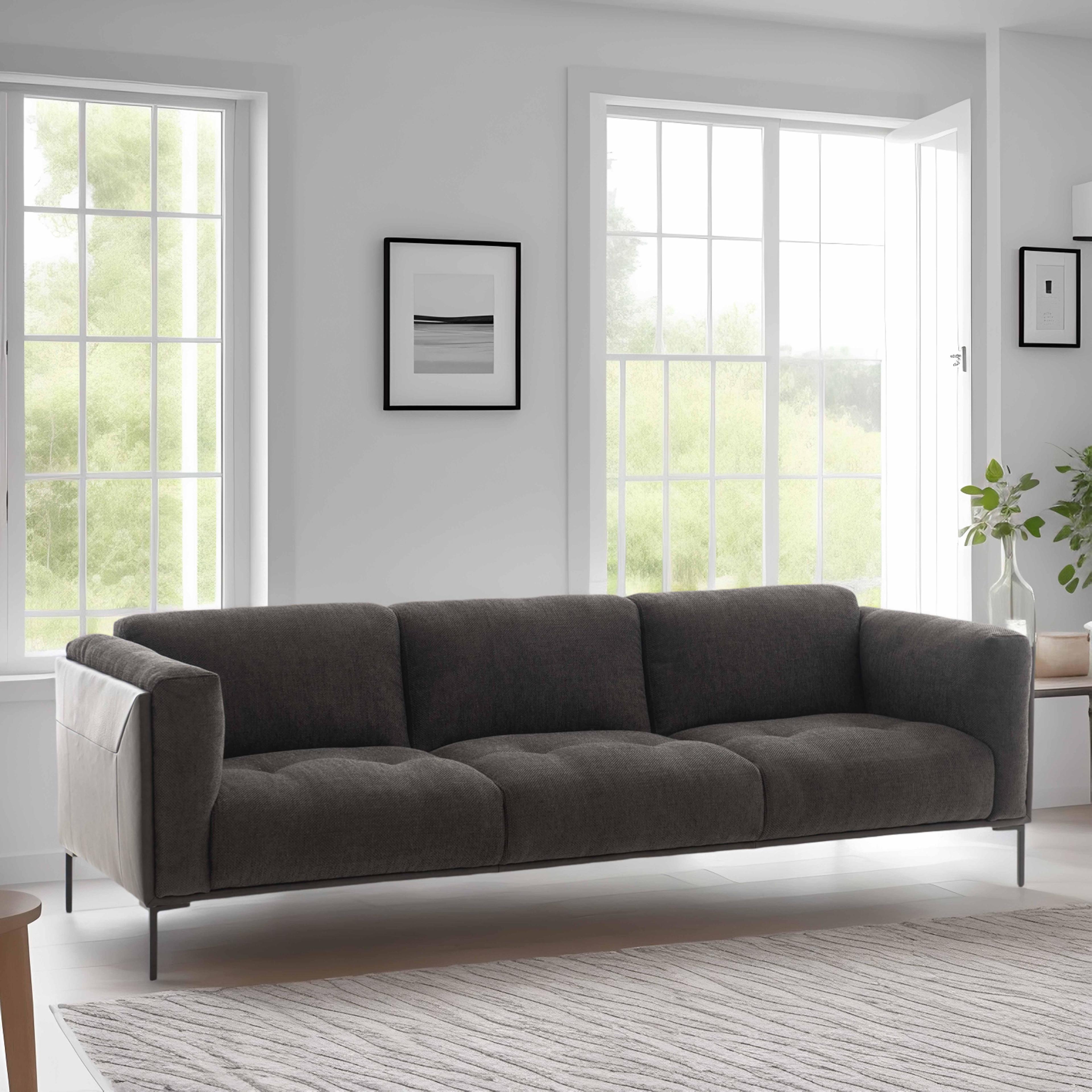 Sofa sectionnel blanc incurvé de 134 po Canapé au sol 5 places rembourré en  fausse fourrure de polyester
