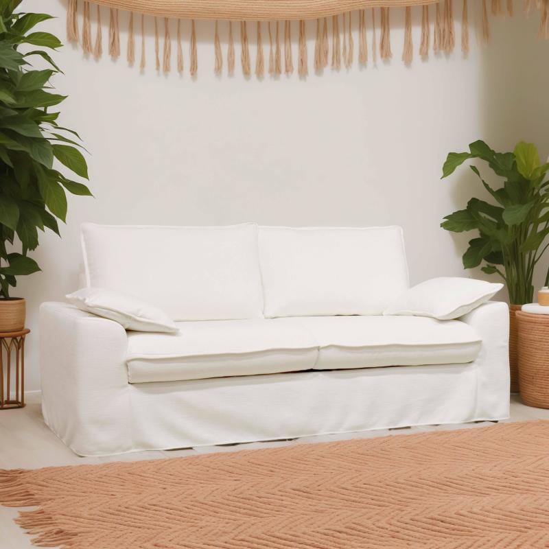 Canapé en tissu texturé 3 places