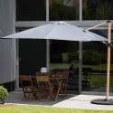Parasol déporté inclinable carré mât effet bois (3 x 3m) - 250g/m²