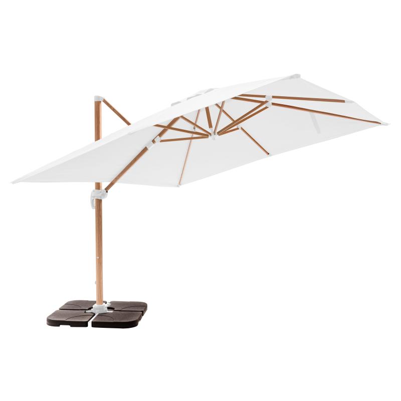 Ensemble parasol déporté inclinable (3 x 3m) 250g/m² + 4 dalles à lester remplissables (3/8)