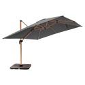 Ensemble parasol déporté inclinable (3 x 3m) 250g/m² + 4 dalles à lester remplissables