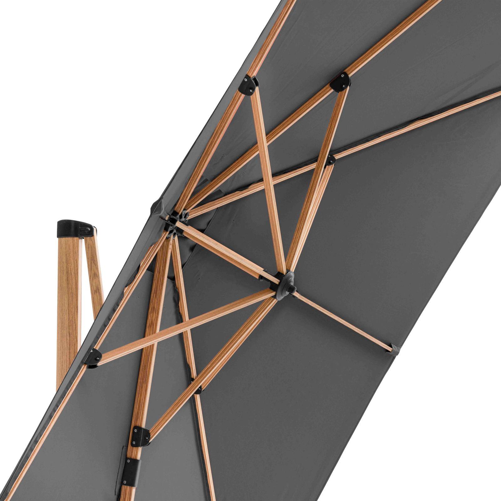 Ensemble parasol déporté inclinable (3 x 3m) 250g/m² + 4 dalles à lester remplissables